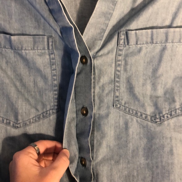 Lauren Conrad Soft Denim Long Sleeve Top - Picture 3 of 7